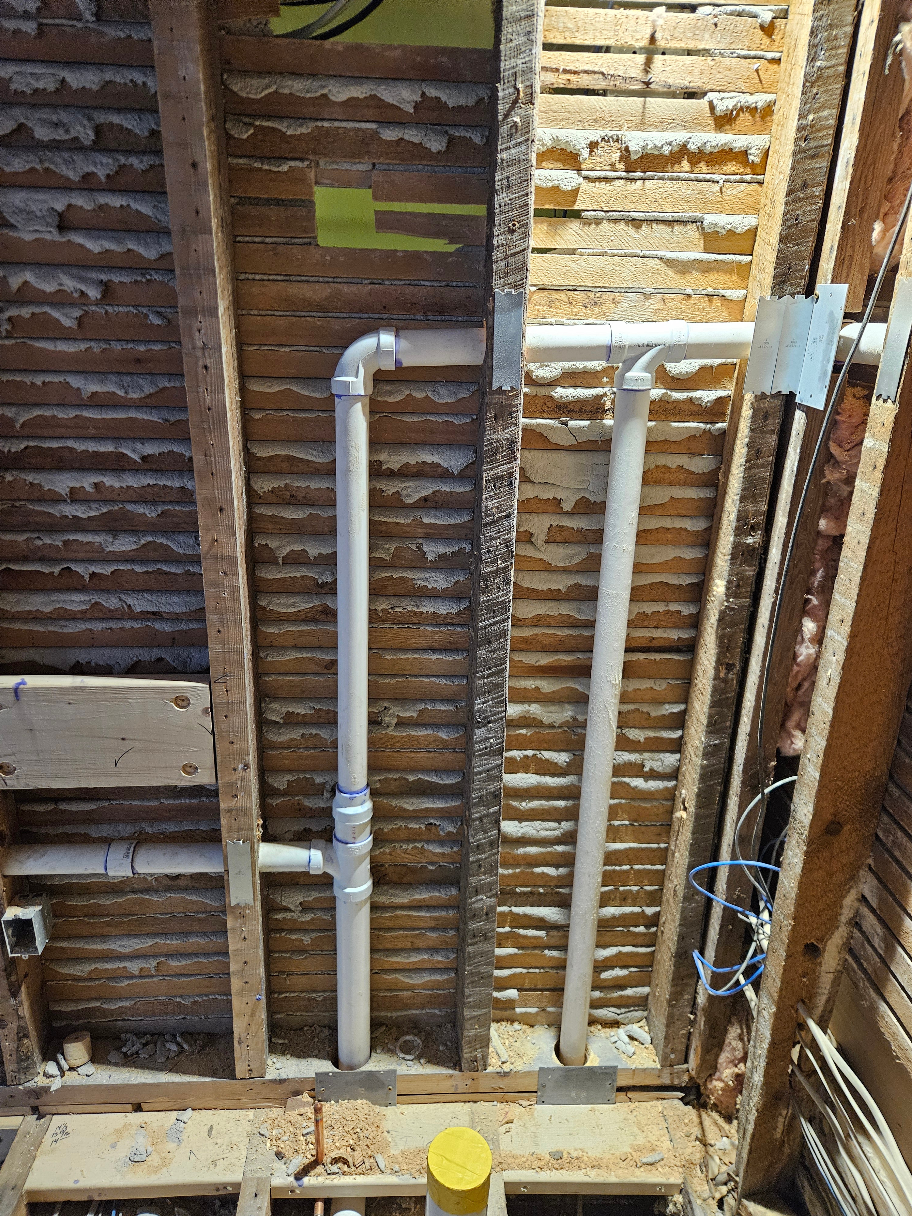 Venting for 2 bathroom groups
